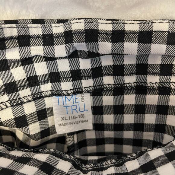 Time and tru black and white checkered pants size XL preowned excellent - Picture 2 of 6